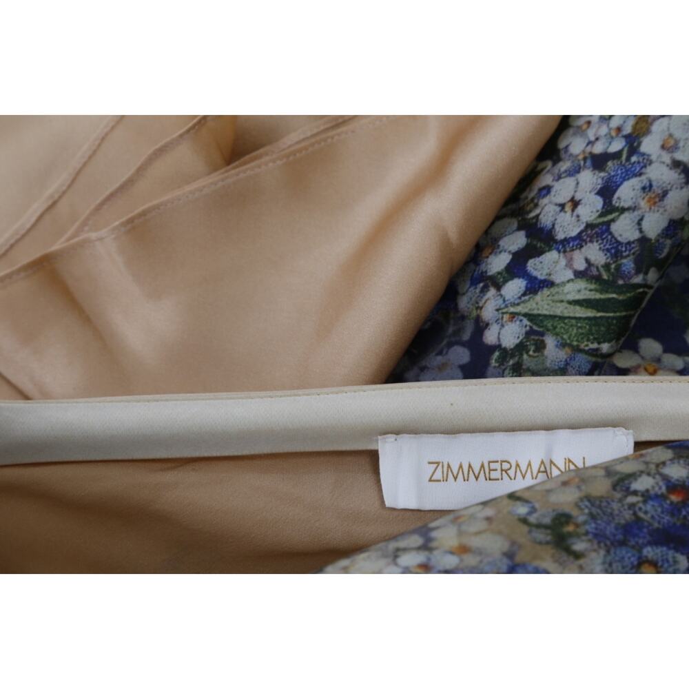Zimmermann Tama Bias Forget Me Not Flare Skirt Silk Satin Organza Floral Maxi 1 - Picture 16 of 16